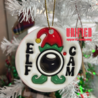 Double-Sided Metal Christmas Ornaments — Santa Cam, Snowman Cam & Elf Cam