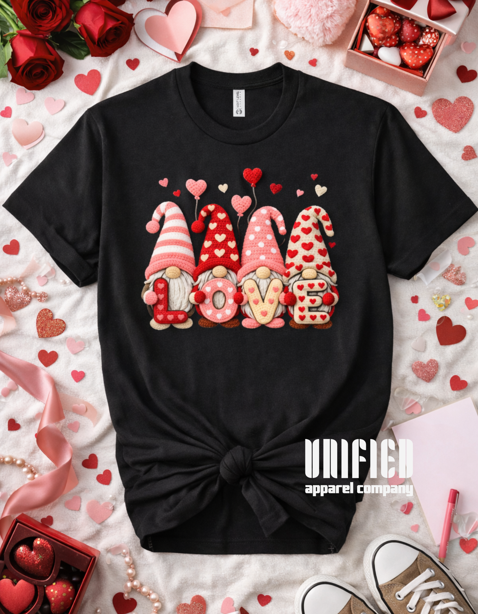 Valentine Gnome LOVE Graphic Tee