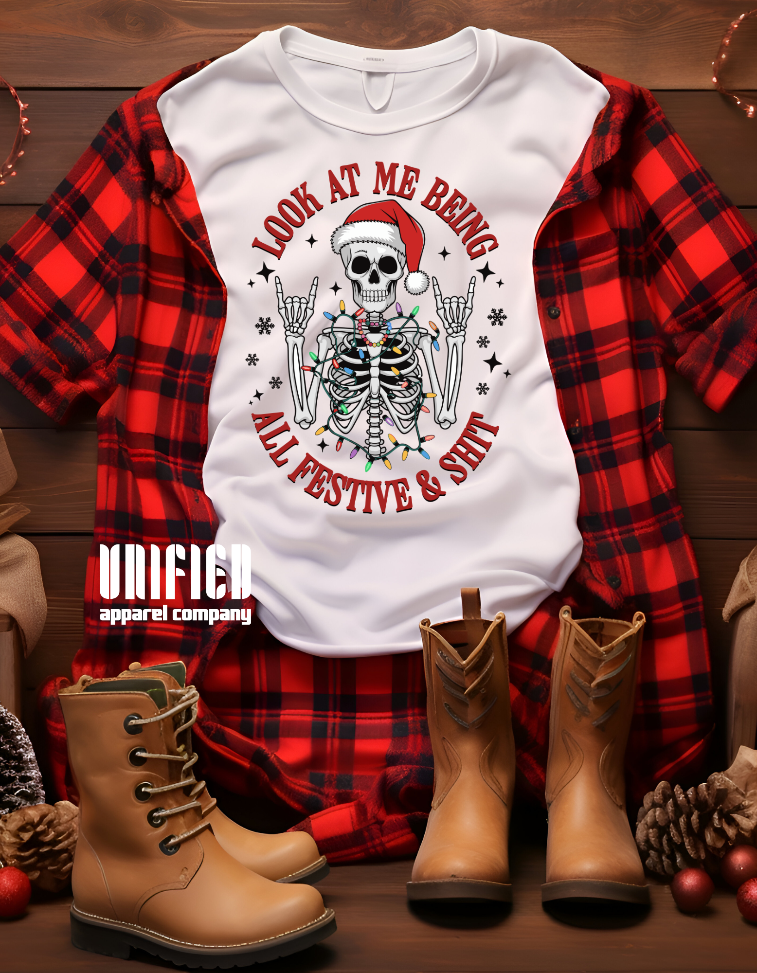 💀🎅 "Look at Me Being All Festive and Shit" Shirt: Spooky Meets Jolly! 🎄✨