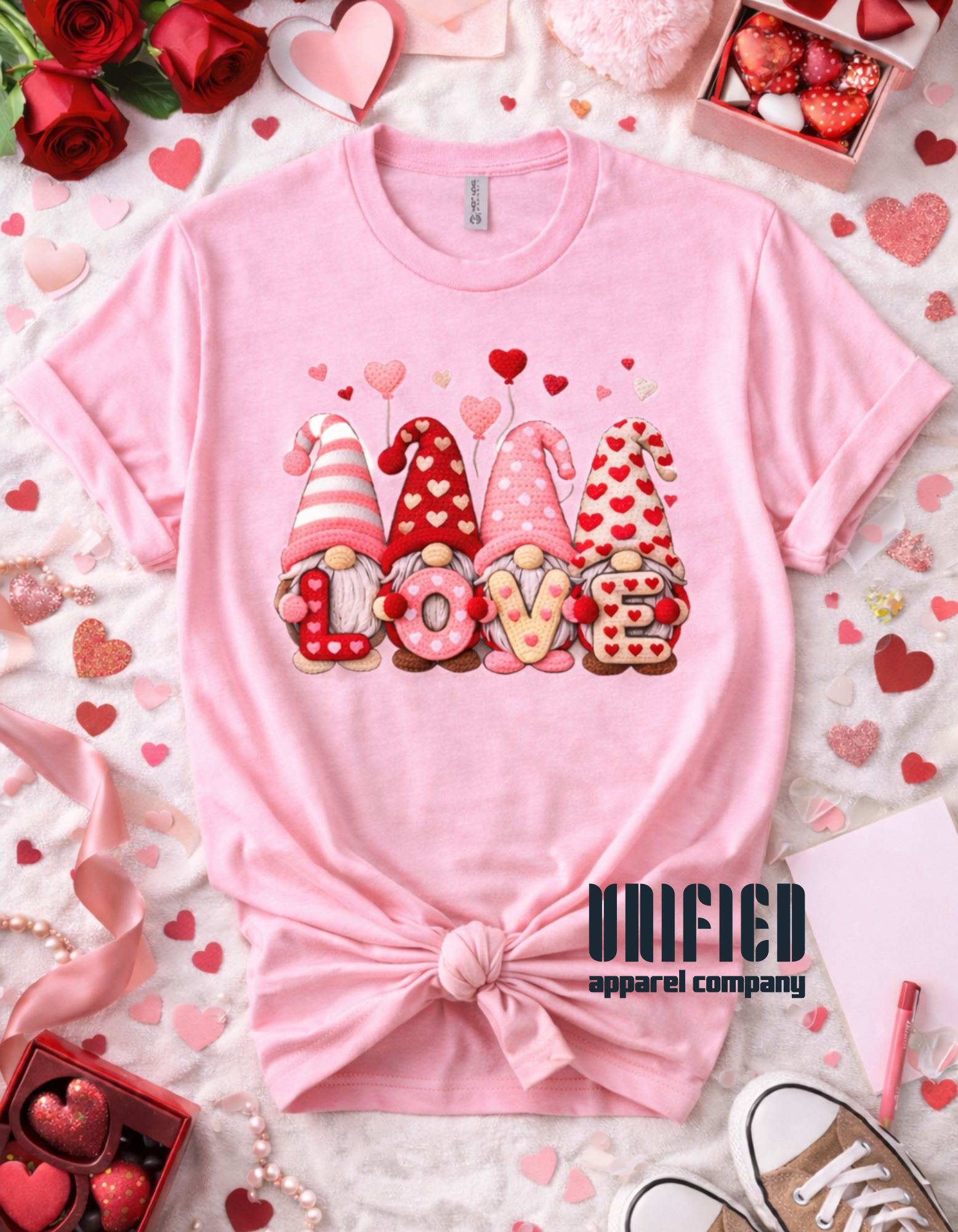 Valentine Gnome LOVE Graphic Tee