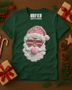 Cozy Knit Santa T-Shirt | Christmas Graphic Tee | Holiday Shirt for Women
