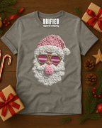 Cozy Knit Santa T-Shirt | Christmas Graphic Tee | Holiday Shirt for Women