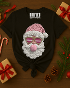Cozy Knit Santa T-Shirt | Christmas Graphic Tee | Holiday Shirt for Women