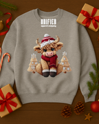 Highland Cow Christmas Sweatshirt | Cute Holiday Pullover | Cozy Winter Sweater for Women