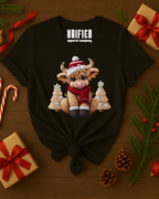 Highland Cow Christmas T-Shirt | Cute Holiday Graphic Tee | Cozy Winter Shirt for Women