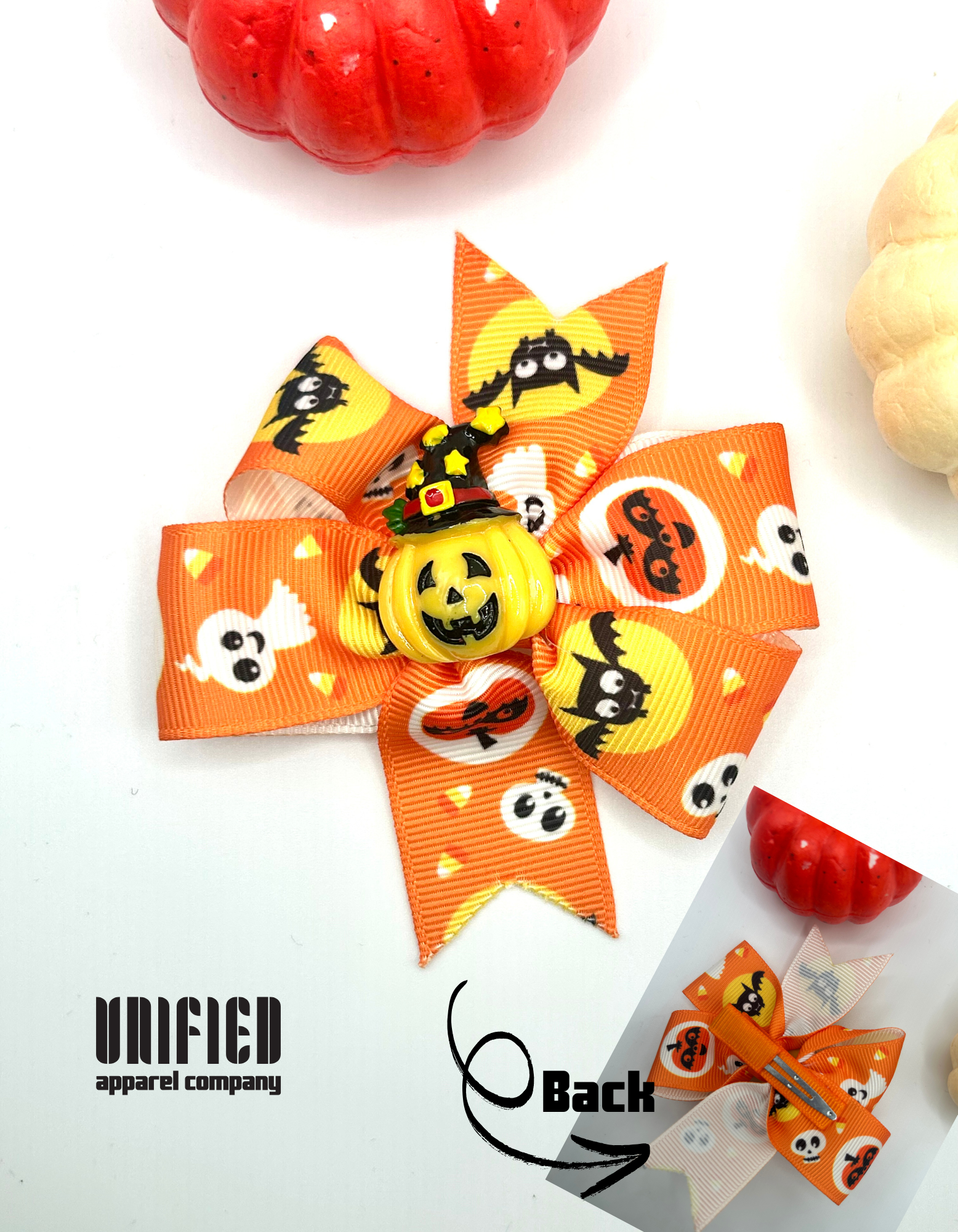 Pumpkin Party Halloween Hair Bow Clip 🎃👻🦇