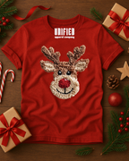 Rudolph Reindeer Christmas T-Shirt | Cute Holiday Graphic Tee | Cozy Winter Shirt for Women