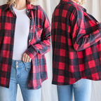 Campfire Nights Flannel – Red & Charcoal Buffalo Plaid