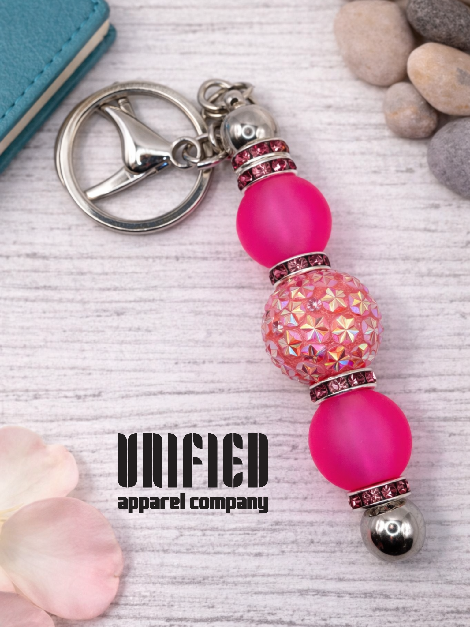 💕 Pink Glam Beaded Keychain