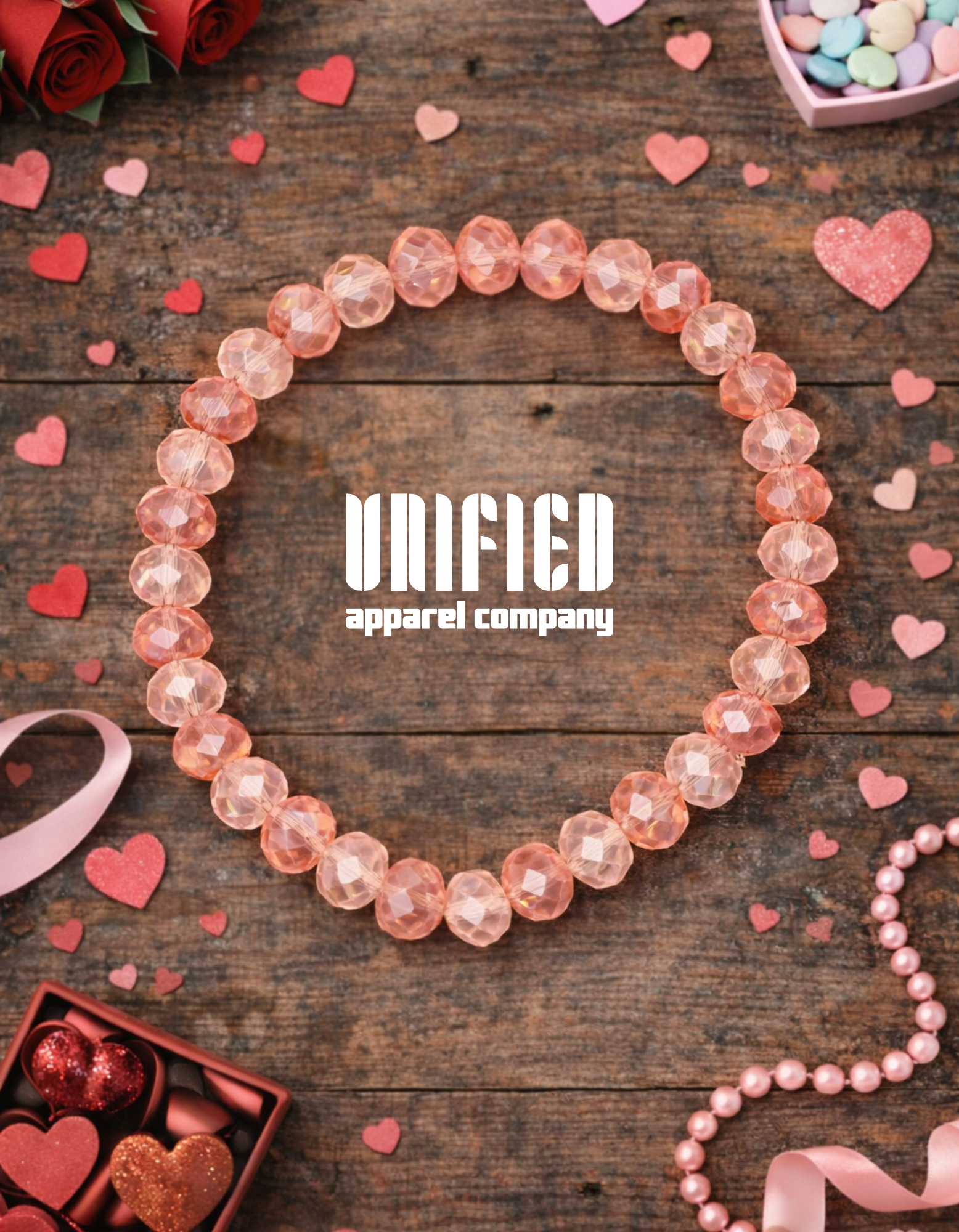 Pink Faceted Beaded Bracelet – Handmade Stretch Bracelet