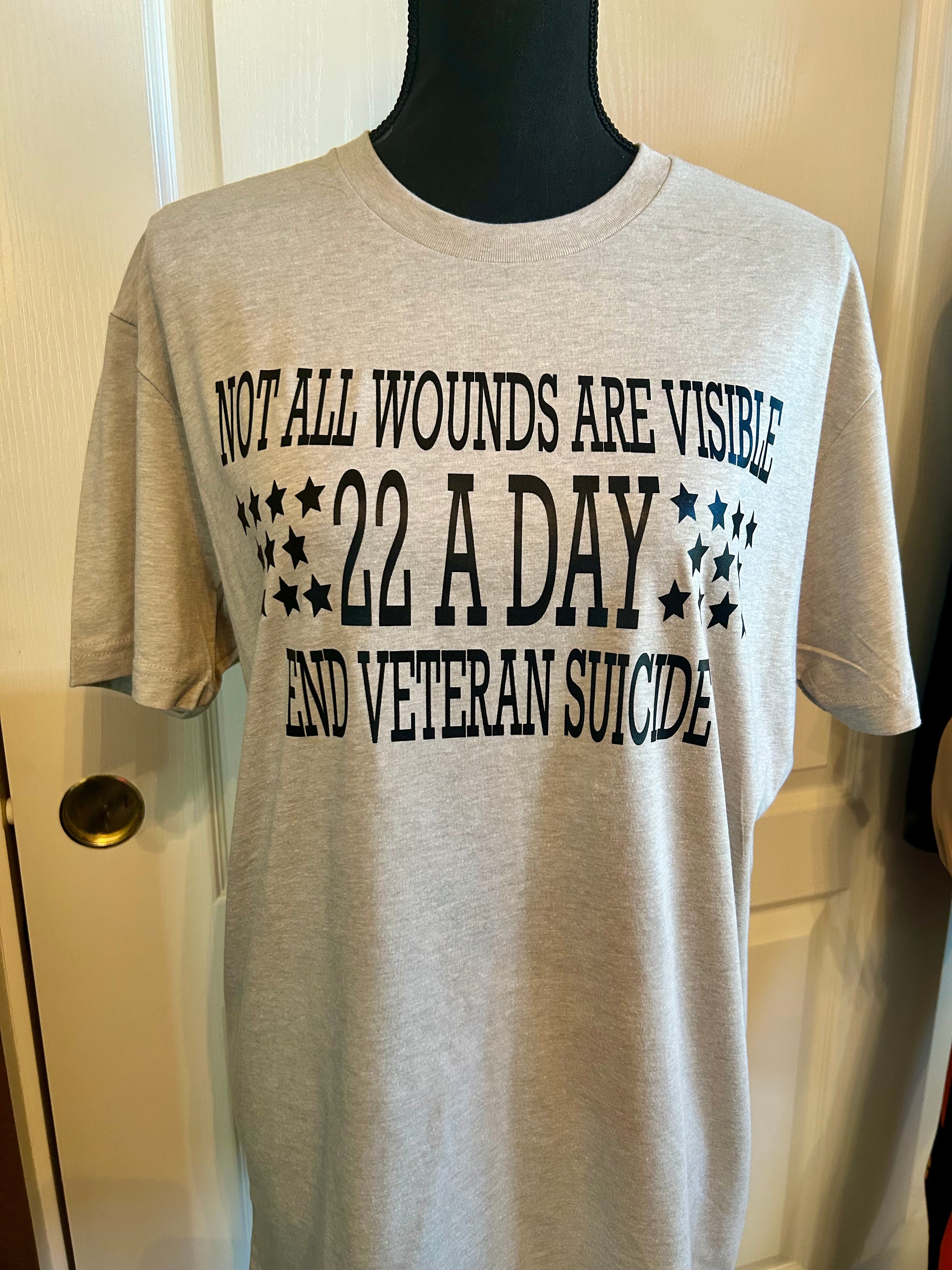 💔 "Not All Wounds Are Visible" Shirt: Raise Awareness for Veteran Suicide Prevention 🎗️