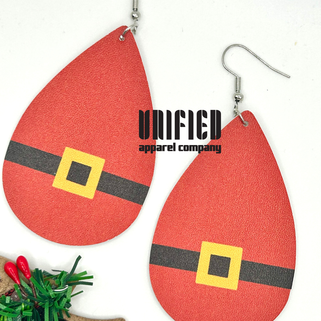 Santa Belt Teardrop Earrings! 🎅✨