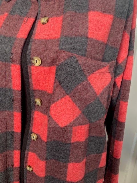 Campfire Nights Flannel – Red & Charcoal Buffalo Plaid
