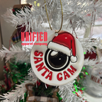 Double-Sided Metal Christmas Ornaments — Santa Cam, Snowman Cam & Elf Cam