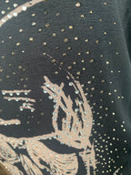 Savage Spark Skull Tee – Black with Leopard & Stud Detail