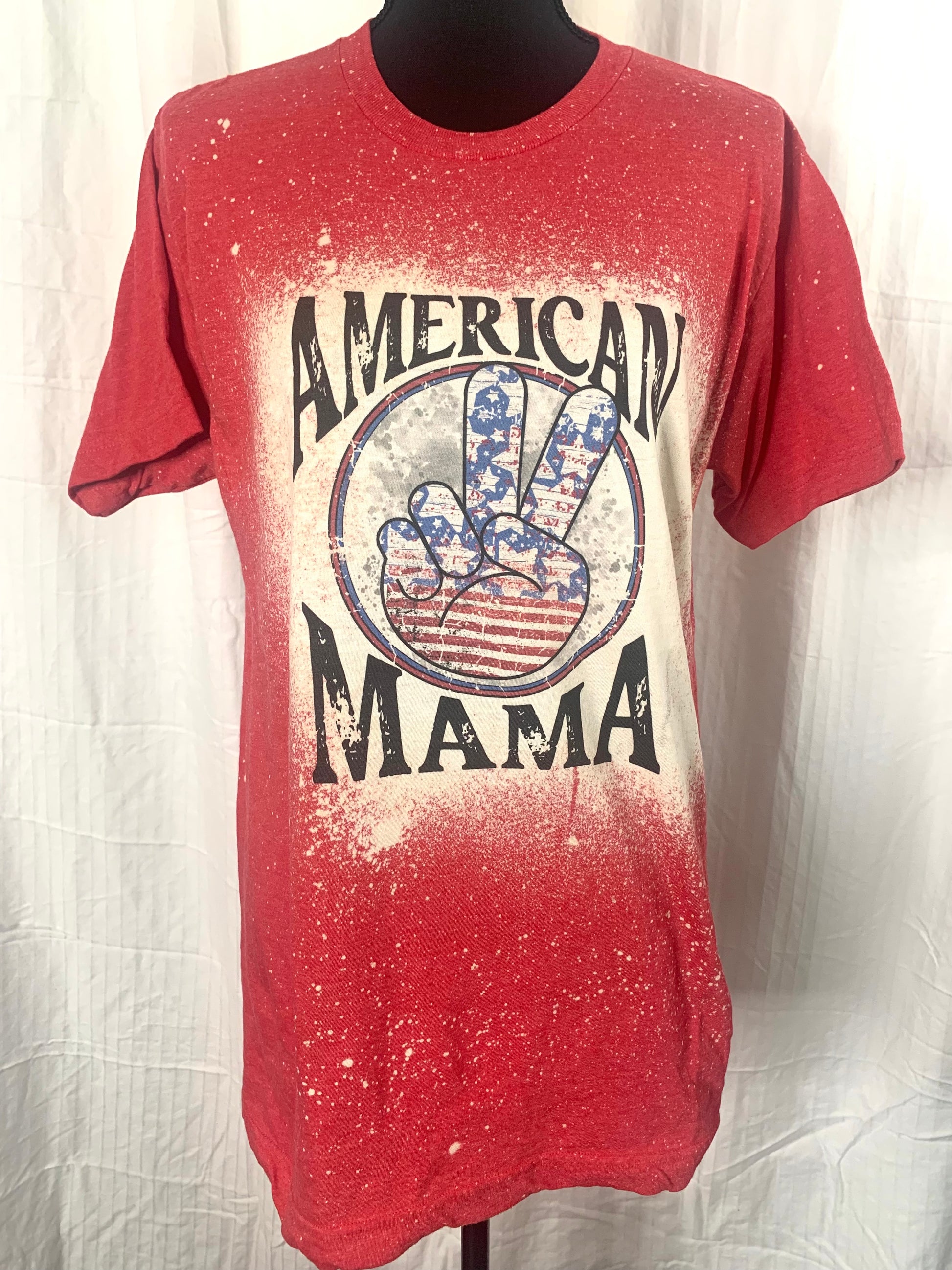American Mama - Red Bleach Splattered