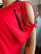 Red Stars & Stripes Laser Cutout Shoulder Tee