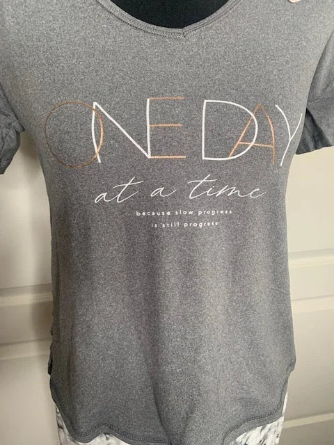 “One Day at a Time” Lounge Set – Gray & Marble Tie-Dye
