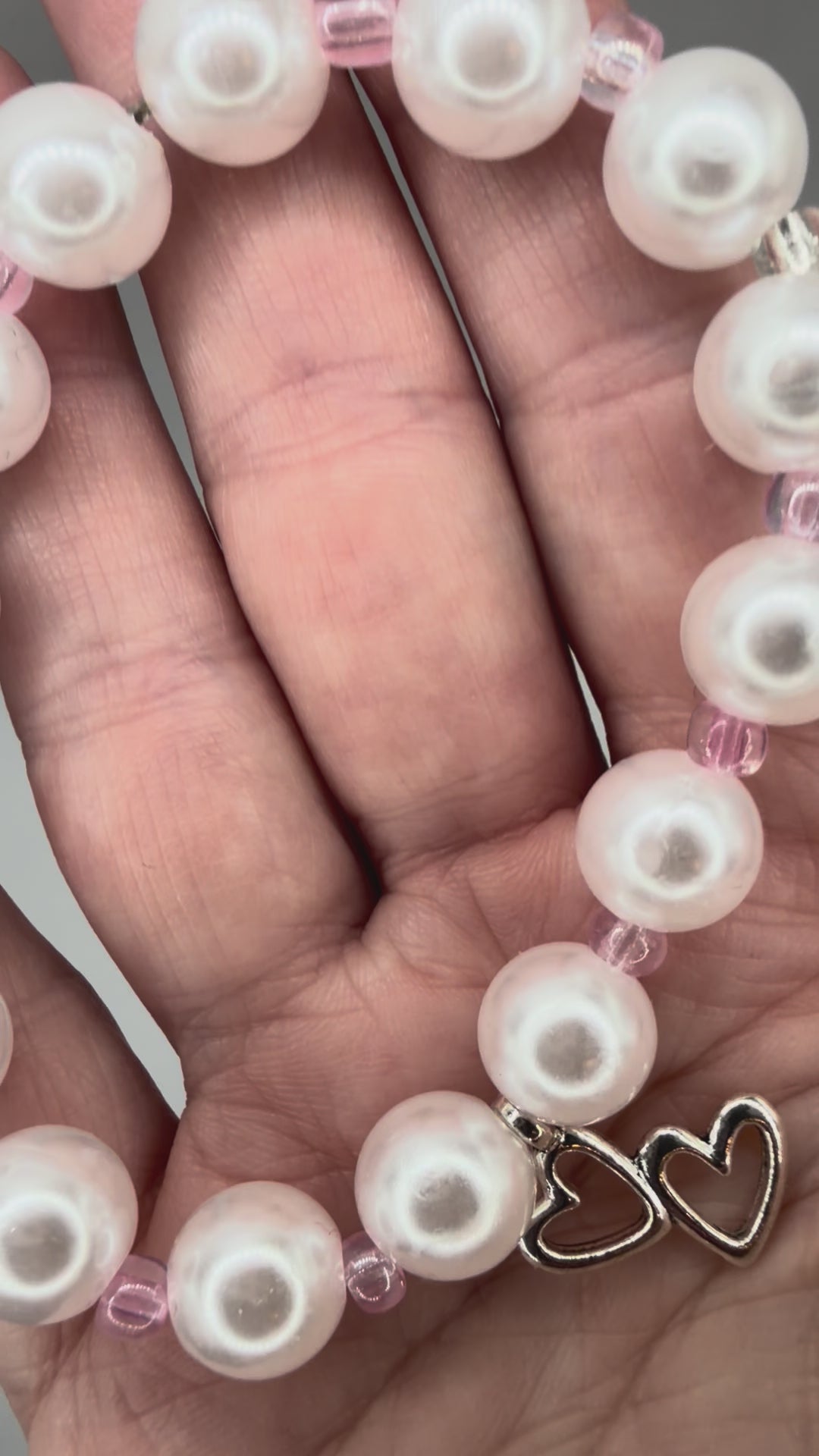 Double Heart Pearl Valentine Bracelet