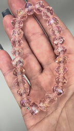 Pink Faceted Beaded Bracelet – Handmade Stretch Bracelet